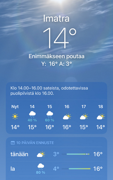 Toukokuu alkaa viileässä säässä