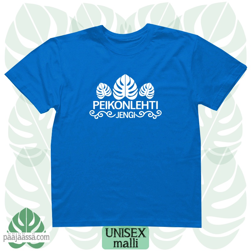 Turkoosin värinen peikonlehtipaita